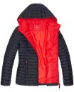 Marikoo Asraa Damen Steppjacke mit Kapuze gesteppt Übergangsjacke B857 Navy-Gr.XL