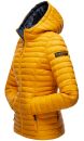 Marikoo Asraa Damen Steppjacke mit Kapuze gesteppt Übergangsjacke B857 Gelb-Gr.L