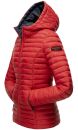 Marikoo Asraa Damen Steppjacke mit Kapuze gesteppt Übergangsjacke B857 Rot-Gr.L