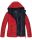 Marikoo Asraa Damen Steppjacke mit Kapuze gesteppt Übergangsjacke B857 Rot-Gr.L