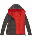 Marikoo Asraa Damen Steppjacke mit Kapuze gesteppt Übergangsjacke B857 Anthrazit-Gr.S