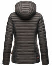 Marikoo Asraa Damen Steppjacke mit Kapuze gesteppt Übergangsjacke B857 Anthrazit-Gr.XXL
