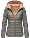 Marikoo Asraa Damen Steppjacke mit Kapuze gesteppt...