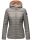 Marikoo Asraa Damen Steppjacke mit Kapuze gesteppt Übergangsjacke B857 Grau-Gr.XL