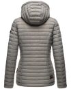 Marikoo Asraa Damen Steppjacke mit Kapuze gesteppt Übergangsjacke B857 Grau-Gr.XXXL