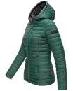 Marikoo Asraa Damen Steppjacke mit Kapuze gesteppt Übergangsjacke B857 Dunkelgrün-Gr.XS