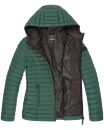 Marikoo Asraa Damen Steppjacke mit Kapuze gesteppt Übergangsjacke B857 Dunkelgrün-Gr.XXL