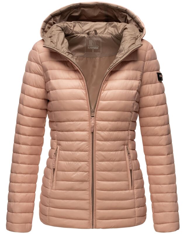 Marikoo Asraa Damen Steppjacke mit Kapuze gesteppt Übergangsjacke B857 Rosa-Gr.XS