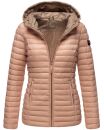 Marikoo Asraa Damen Steppjacke mit Kapuze gesteppt Übergangsjacke B857 Rosa-Gr.XS