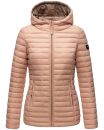 Marikoo Asraa Damen Steppjacke mit Kapuze gesteppt Übergangsjacke B857 Rosa-Gr.S