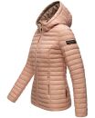 Marikoo Asraa Damen Steppjacke mit Kapuze gesteppt Übergangsjacke B857 Rosa-Gr.S