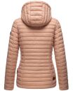 Marikoo Asraa Damen Steppjacke mit Kapuze gesteppt Übergangsjacke B857 Rosa-Gr.S