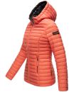 Marikoo Asraa Damen Steppjacke mit Kapuze gesteppt Übergangsjacke B857 Coral-Gr.XL