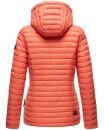 Marikoo Asraa Damen Steppjacke mit Kapuze gesteppt Übergangsjacke B857 Coral-Gr.XL