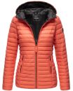 Marikoo Asraa Damen Steppjacke mit Kapuze gesteppt Übergangsjacke B857 Coral-Gr.XXL