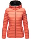 Marikoo Asraa Damen Steppjacke mit Kapuze gesteppt Übergangsjacke B857 Coral-Gr.XXL
