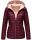 Marikoo Asraa Damen Steppjacke mit Kapuze gesteppt Übergangsjacke B857 Weinrot-Gr.L