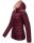 Marikoo Asraa Damen Steppjacke mit Kapuze gesteppt Übergangsjacke B857 Weinrot-Gr.XXL