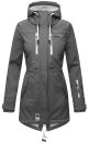 Marikoo Zimtzicke Damen Outdoor Softshell Jacke lang  B614 Anthrazit Größe S - Gr. 36