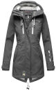 Marikoo Zimtzicke Damen Outdoor Softshell Jacke lang  B614 Anthrazit Größe XXL - Gr. 44