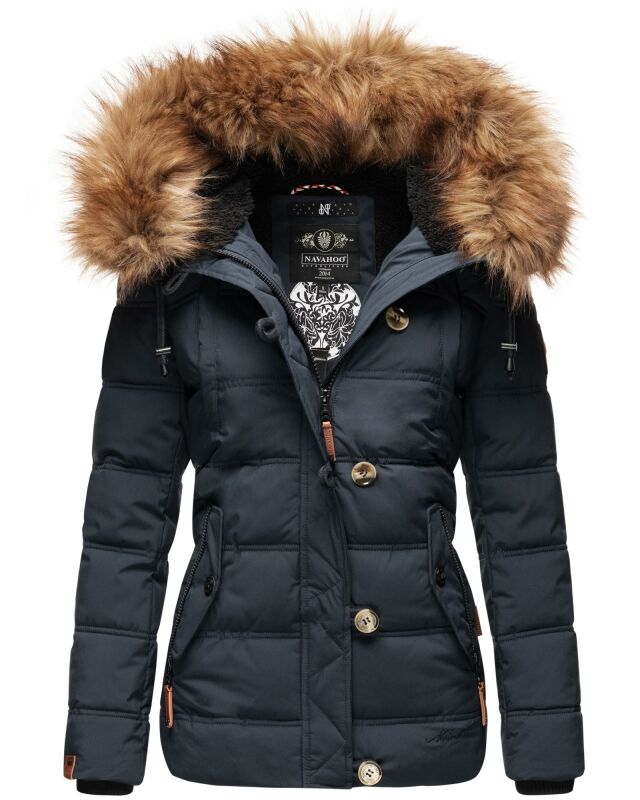 Navahoo Zoja Damen Winter Stepp Jacke Teddyfell Winterjacke B831 Navy-Gr.XXL