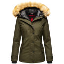 Navahoo warme Damen Winter Jacke mit Kunstfell B392...