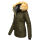 Navahoo warme Damen Winter Jacke mit Kunstfell B392 Forest Green Größe S - Gr. 36