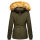 Navahoo warme Damen Winter Jacke mit Kunstfell B392 Forest Green Größe S - Gr. 36