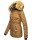 Navahoo warme Damen Winter Jacke mit Kunstfell B392 Camel Größe XS - Gr. 34