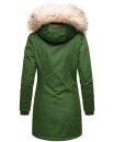 Navahoo Cristal Damen Winterjacke Parka mit Kunstfell B669 Gruen Gr.XS