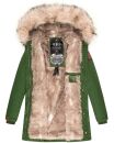 Navahoo Cristal Damen Winterjacke Parka mit Kunstfell B669 Gruen Gr.XS