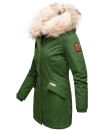 Navahoo Cristal Damen Winterjacke Parka mit Kunstfell B669 Gruen Gr.M