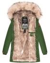 Navahoo Cristal Damen Winterjacke Parka mit Kunstfell B669 Gruen Gr.M