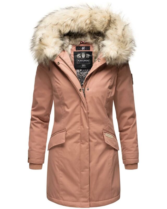 Navahoo Cristal Damen Winterjacke Parka mit Kunstfell B669 Terracotta Gr.M