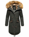 Navahoo Rosinchen Damen Winterjacke Parka gefüttert Kapuze B824 Anthrazit-Gr.S