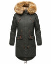 Navahoo Rosinchen Damen Winterjacke Parka gefüttert Kapuze B824 Anthrazit-Gr.S