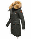 Navahoo Rosinchen Damen Winterjacke Parka gefüttert Kapuze B824 Anthrazit-Gr.S