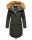 Navahoo Rosinchen Damen Winterjacke Parka gefüttert Kapuze B824 Anthrazit-Gr.M
