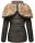 Marikoo Nekoo warm gefütterte Damen Winter Jacke mit Kunstfell B658 Anthrazit Größe XS - Gr. 34