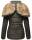 Marikoo Nekoo warm gefütterte Damen Winter Jacke mit Kunstfell B658 Anthrazit Größe M - Gr. 38