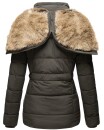 Marikoo Nekoo warm gefütterte Damen Winter Jacke mit Kunstfell B658 Anthrazit Größe L - Gr. 40