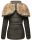 Marikoo Nekoo warm gefütterte Damen Winter Jacke mit Kunstfell B658 Anthrazit Größe L - Gr. 40