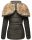 Marikoo Nekoo warm gefütterte Damen Winter Jacke mit Kunstfell B658 Anthrazit Größe XXL - Gr. 44