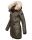 Marikoo Damen Winterjacke mit Kapuze und Kunstfell lang B617 Anthrazit Größe M - Gr. 38