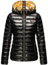 Navahoo Neevia Damen Stepp Jacke Übergangsjacke Steppjacke mit Kapuze B859 Schwarz-Gr.M