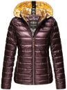 Navahoo Neevia Damen Stepp Jacke Übergangsjacke Steppjacke mit Kapuze B859 Aubergine-Gr.S