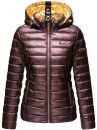 Navahoo Neevia Damen Stepp Jacke Übergangsjacke Steppjacke mit Kapuze B859 Aubergine-Gr.S