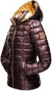 Navahoo Neevia Damen Stepp Jacke Übergangsjacke Steppjacke mit Kapuze B859 Aubergine-Gr.S