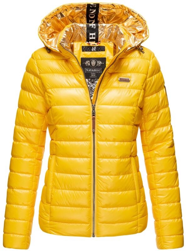 Navahoo Neevia Damen Stepp Jacke Übergangsjacke Steppjacke mit Kapuze B859 Gelb-Gr.M