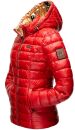 Navahoo Neevia Damen Stepp Jacke Übergangsjacke Steppjacke mit Kapuze B859 Rot-Gr.M